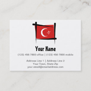 Cartão De Visita Bandeira da escova de Turquia