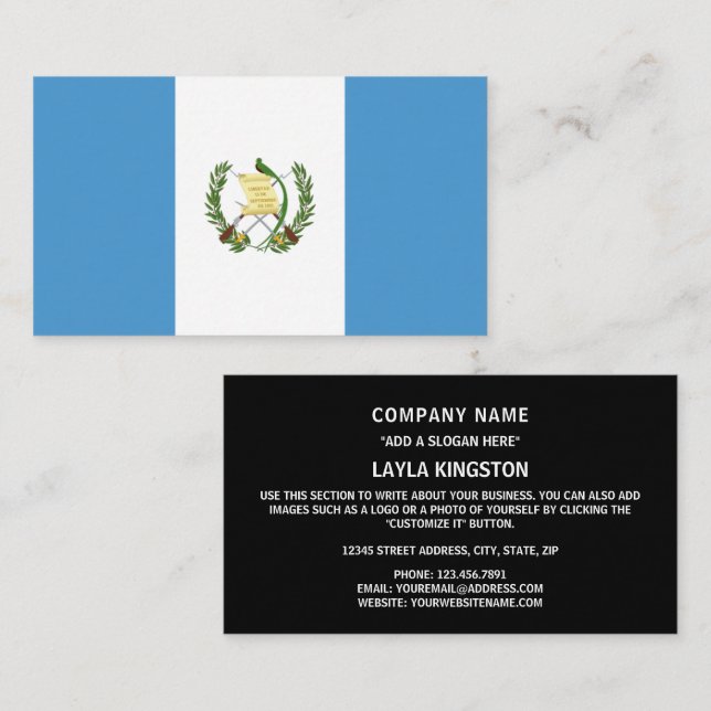 Cartão De Visita Bandeira da Guatemala, Bandeira da Guatemala (Frente/Verso)