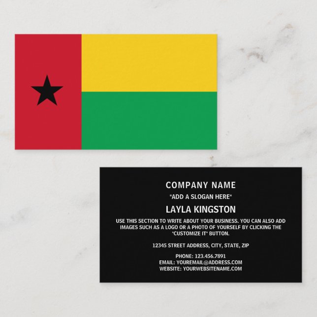 Cartão De Visita Bandeira da Guiné-Bissau, Bandeira da Guiné-Bissau (Frente/Verso)