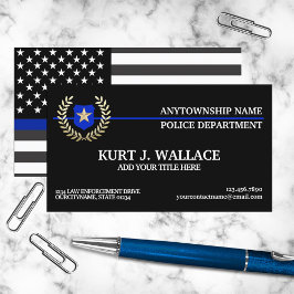 Cartão De Visita Bandeira da Polícia Thin Blue Line Personalizada