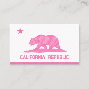 Cartão De Visita Bandeira da República da Califórnia Rosa Profissio