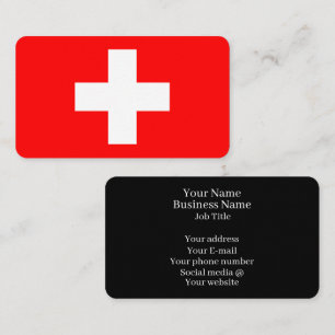 Cartão De Visita Bandeira da Suíça Schweiz Suíça Europa