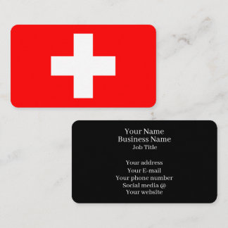 Cartão De Visita Bandeira da Suíça Schweiz Suíça Europa