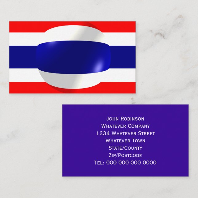 Cartão De Visita Bandeira da Tailândia (Frente/Verso)