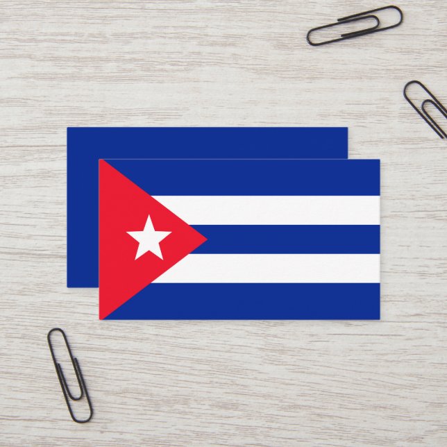 Cartão De Visita Bandeira de Cuba (Frente/Verso In Situ)