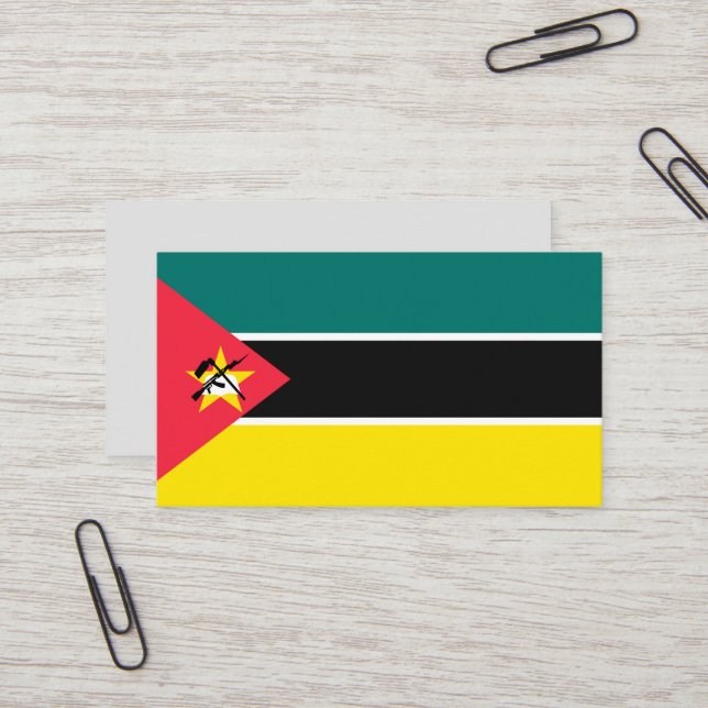 Cartão De Visita Bandeira de Moçambique (Frente/Verso In Situ)