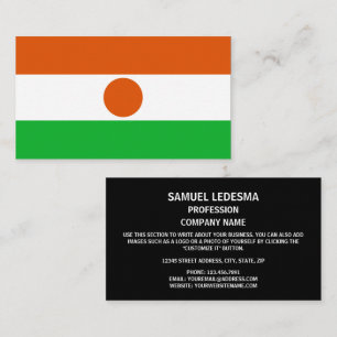 Cartão De Visita Bandeira de Nigerien, bandeira de Niger