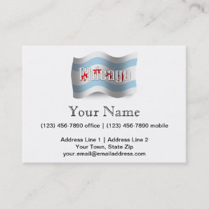 Cartão De Visita Bandeira de ondulação de Chicago