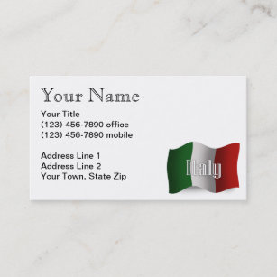 Cartão De Visita Bandeira de ondulação de Italia