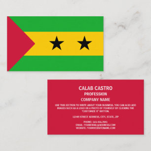 Cartão De Visita Bandeira de São Tomé e Príncipe