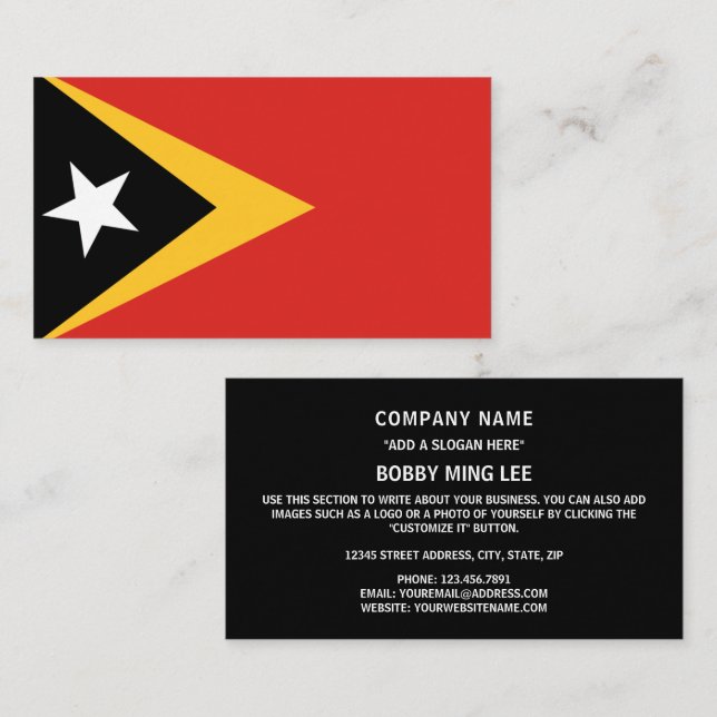 Cartão De Visita Bandeira de Timor-Leste, Bandeira de Timor-Leste (Frente/Verso)
