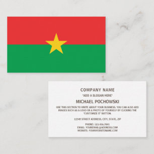 Cartão De Visita Bandeira do Burkina Faso