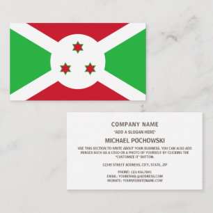 Cartão De Visita Bandeira do Burundi, Bandeira do Burundi