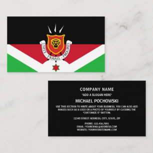 Cartão De Visita Bandeira do Burundi e Casaco de Armas, Bandeira do