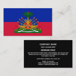 Cartão De Visita Bandeira do Haiti e Casaco de Armas, Bandeira do H