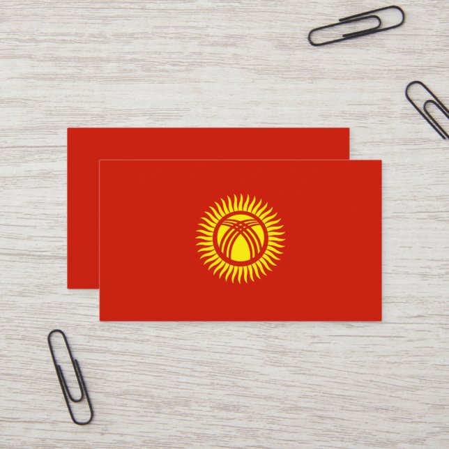 Cartão De Visita Bandeira do Quirguistão (Frente/Verso In Situ)