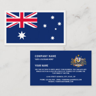 Cartão De Visita Bandeira e Casaco de Armas australiana, Austrália