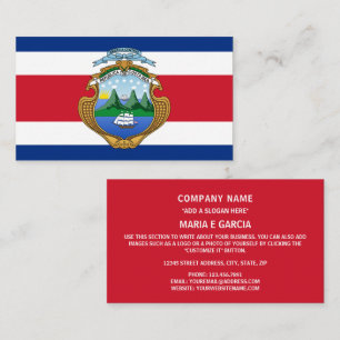 Cartão De Visita Bandeira e Casaco de Armas da Costa Rica