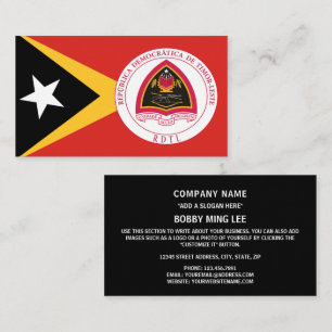 Cartão De Visita Bandeira e Casaco de Armas de Timor-Leste