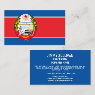 Cartão De Visita Bandeira e emblema da Coreia do Norte, Bandeira da