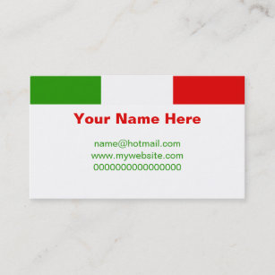 Cartão De Visita Bandeira italiana