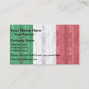 Cartão De Visita Bandeira italiana de Wooden