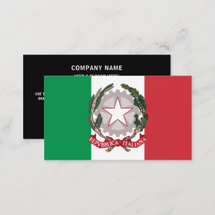 Cartão De Visita Bandeira italiana e emblema nacional, Bandeira da 