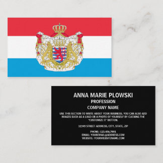 Cartão De Visita Bandeira luxemburguesa e Casaco de armas, Luxembur