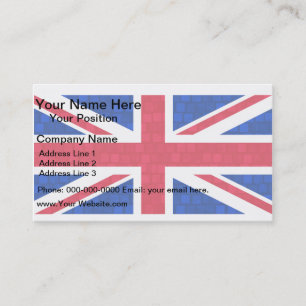 Cartão De Visita Bandeira moderna do inglês do teste padrão