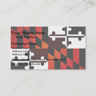 Cartão De Visita Bandeira monocromática de Maryland