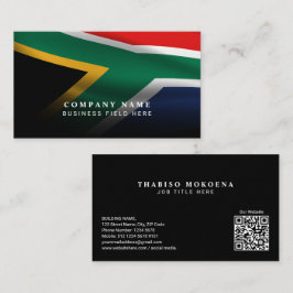 Cartão De Visita Bandeira Nacional Moderna da África do Sul com Cód