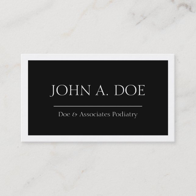 Cartão De Visita Bandeira preta médica W/W do doutor DM do médico (Frente)