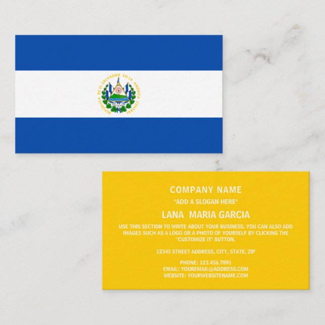 Cartão De Visita Bandeira salvadorenha, Bandeira de El Salvador (Frente/Verso)