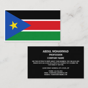 Cartão De Visita Bandeira sudanesa sul, bandeira de Sudão sul