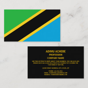 Cartão De Visita Bandeira tanzaniana, bandeira de Tanzânia