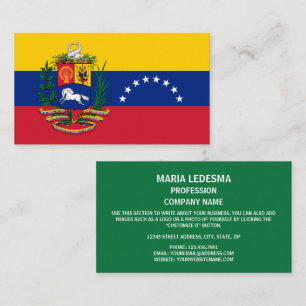 Cartão De Visita Bandeira venezuelana e Casaco de armas, bandeira d