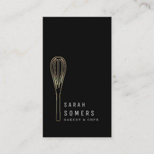 Cartão De Visita Bandeja de Whisk Moderna Dourada