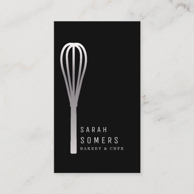 Cartão De Visita Bandeja de Whisk Moderna Dourada (Frente)