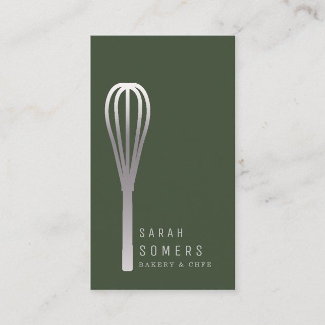 Cartão De Visita Bandeja de Whisk Moderna Dourada (Frente)