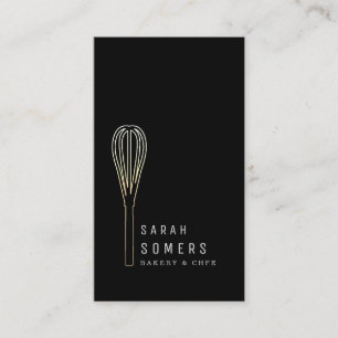 Cartão De Visita Bandeja de Whisk Moderna Dourada