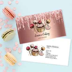 Cartão De Visita Bandeja inicial de Cupcake Cakes & Sweets que gote