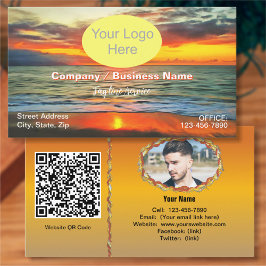 Cartão De Visita Banderas Bay Sunset 1738 QR Code