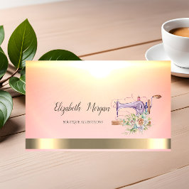 Cartão De Visita Banho Dourado da Máquina Floral de Vedação com Aqu