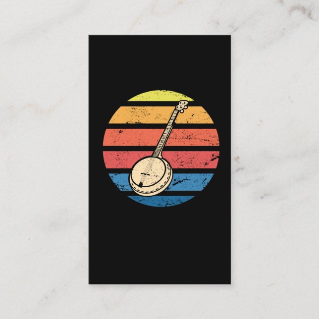 Cartão De Visita Banjo Bluegrass presente para músicos (Frente)