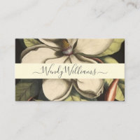 Banner Lush Painted Magnolia Blooms Script Type