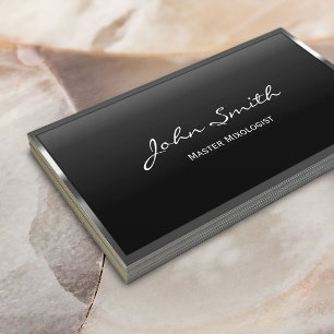 Cartão De Visita Bar de bartender para Mixologista de Borda Metáli