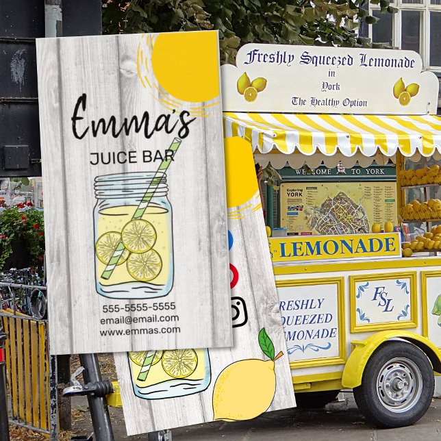 Cartão De Visita bar de café limonada de limão de café solarinho (Criador carregado)