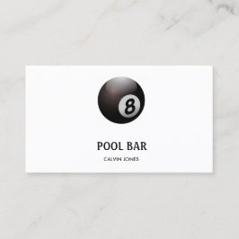 Cartão De Visita Bar de piscina branco de oito bolas