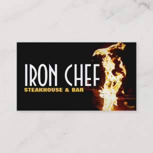 Cartão De Visita Bar de Restaurante Iron Chef Aulas de Culinária