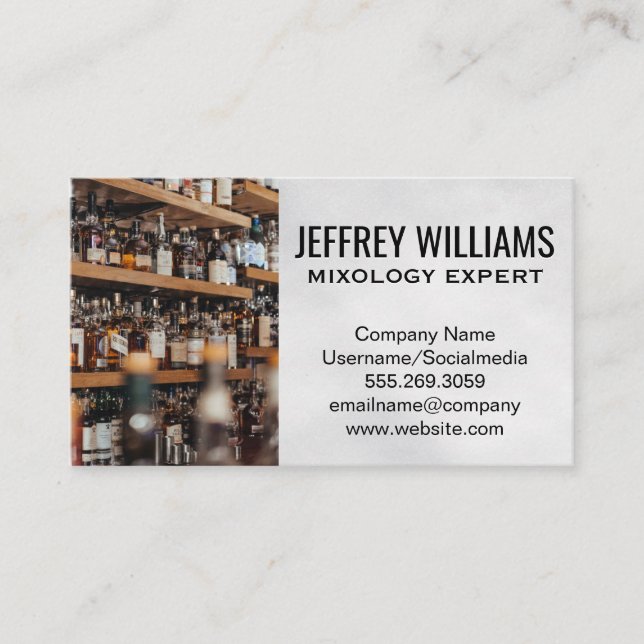 Cartão De Visita Bar | Frascos de Álcool (Frente)